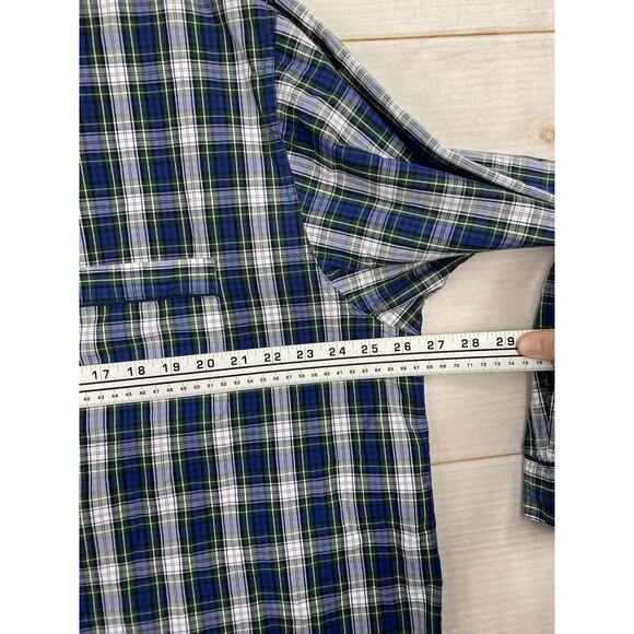 Brooks Brothers Pajamas Set Mens XL Blue Green Plaid All Cotton Pocket Button Up - Picture 8 of 11